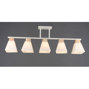 Люстра класична на 5 плафонів B N6663/5 WT+WOOD