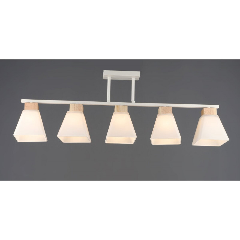 Люстра класична на 5 плафонів B N6663/5 WT+WOOD