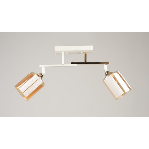 Люстра стельова VALESO K2322/2 на 2 плафони E27, Білий+Золото, Метал/Скло