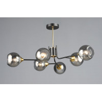 Люстра стельова на 6 плафонів VALESO N6802/6, патрон E27, Лофт, Чорний+Мідь