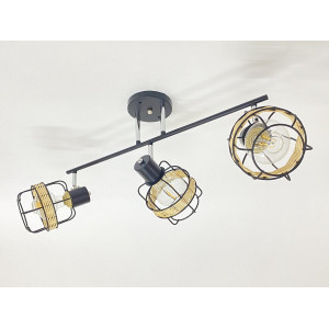 Стельова люстра на 3 плафони 91180K/3 чорний+хром