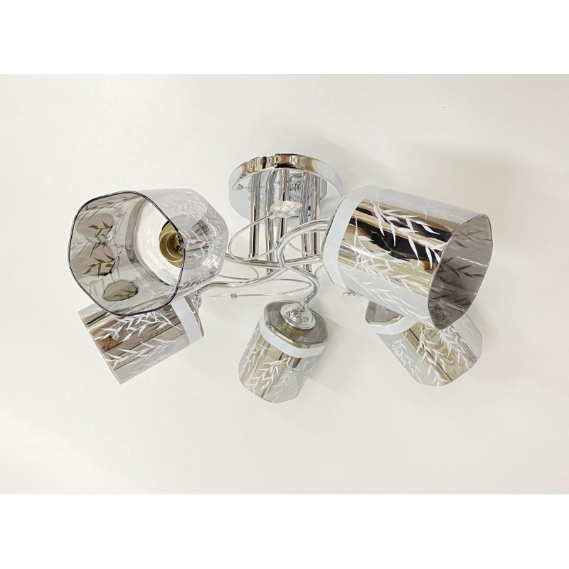 Люстра стельова на 5 плафонів 6248E/5 Хром