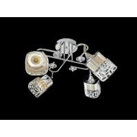 Люстра стельова класична на 4 плафони метал та скло VALESO 2431D/4 Хром 2431D/4