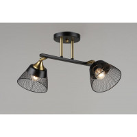 Люстра стельова на 2 плафони VALESO N6823/2, патрон E27, Лофт, Чорний+Мідь