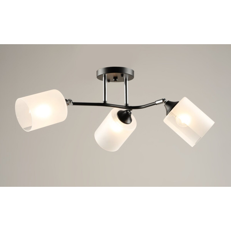 Люстра стельова на 3 плафони VALESO K2316/3, чорний/хром (E27)