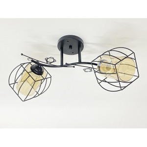 Стельова люстра на 2 плафони 91187C/2 чорна