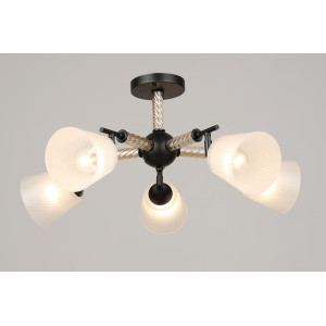 Люстра стельова на 5 плафонів VALESO, Чорний, K2343/5