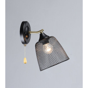 Бра з одним плафоном K2293/1W (Чорний+Мідь)