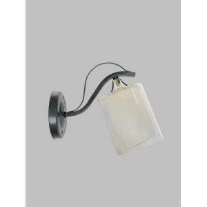 Бра настенное классическое на 1 плафон металл и стекло VALESO B-2433B/1 Черный+Хром