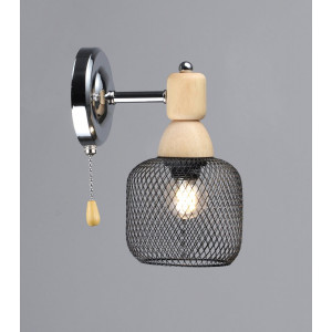 Бра настенное на один плафон VALESO K2347/1W Хром + Дерево K2347/1W