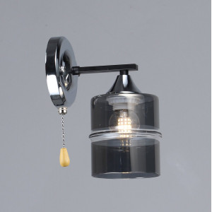 Бра з одним плафоном K2286/1W (Чорний+Хром)