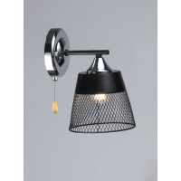 Бра настінне 1-плафонне VALESO K2324/1W Метал E27 Чорний + Хром