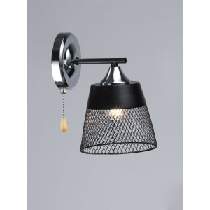 Бра настенное 1-плафонное VALESO K2324/1W Металл E27 Черный + Хром