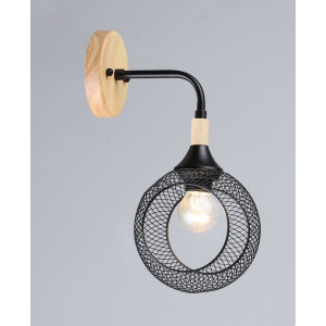 Бра VALESO B N6620/1W Черный + Дерево