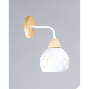 Бра настенное N6655/1W, Белый+Дерево