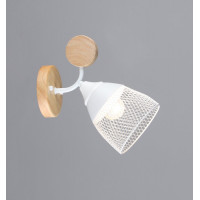 Бра настінне на 1 плафон VALESO N6779/1W E27 Білий + Дерево N6779/1W