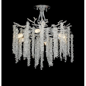 Люстра стельова кришталева VALESO C33001/460 хром на 6 ламп E14