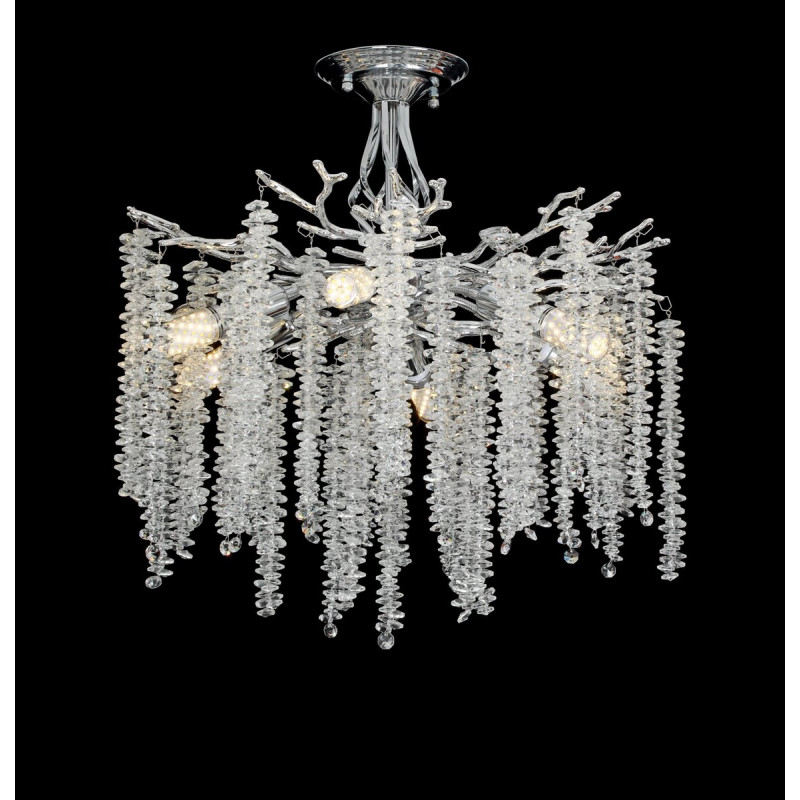 Люстра стельова кришталева VALESO C33001/460 хром на 6 ламп E14