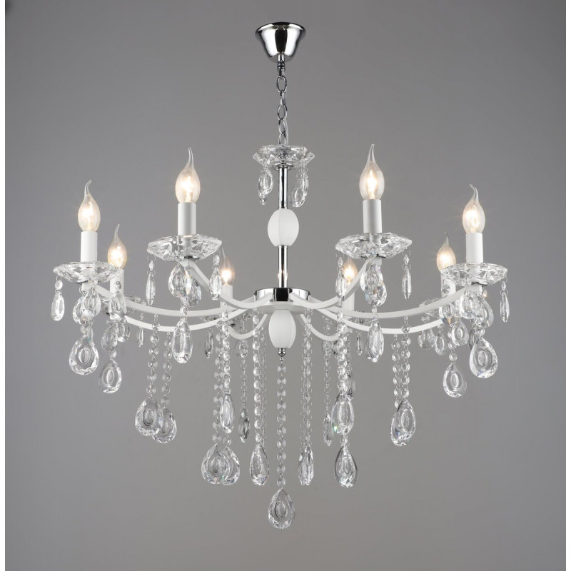Люстра класична A4461/8 білий+хром
