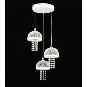 Люстра підвісна світлодіодна E2724/3H, Білий+Хром