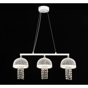 Світлодіодна люстра підвісна E2725/3, Білий+Хром