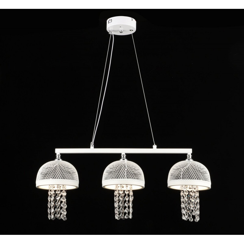 Світлодіодна люстра підвісна E2725/3, Білий+Хром