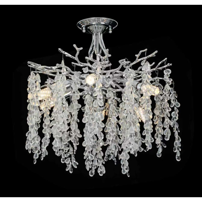 Люстра стельова кришталева VALESO C33008-460 хром на 6 ламп E14