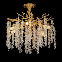 Люстра стельова на 6 плафонів VALESO Кришталь Метал Золотистий C33008-460