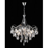 Підвісна кришталева люстра E2741/5 на 5 ламп, хром