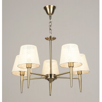 Люстра стельова на 5 плафонів VALESO KH2360/5, патрон E14, Тканина, Бронза