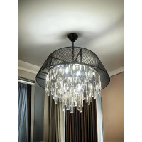 Люстра кришталева підвісна в стилі лофт Sirius B S2452/4 BK