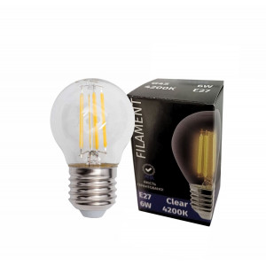 Лампочка LED SIRIUSSTAR filament clear 4402 6W (G45-4200K-E27)