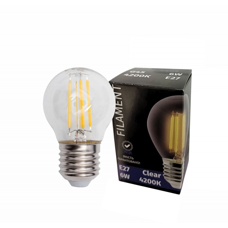 Лампочка LED SIRIUSSTAR filament clear 4402 6W (G45-4200K-E27)