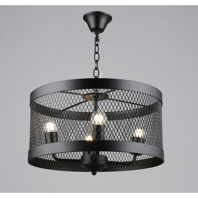 Люстра підвісна в стилі лофт металева Sirius B S2459/4 BK чорна