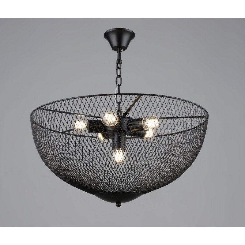 Люстра підвісна в стилі лофт металева Sirius B S2474/6 BK чорна
