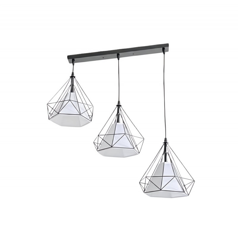 Підвісний світильник на три плафони VALESO TY01B-3 Лофт чорний E27