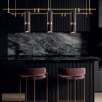 Люстра підвісна в стилі лофт Sirius PRD 4631-P BK R-GD на 1 плафон