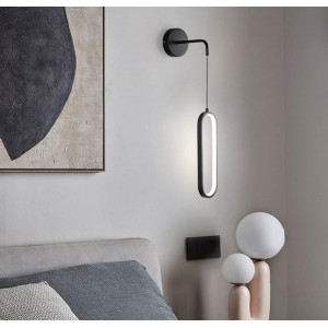 Бра настенное светодиодное акриловое VALESO ph207 для спальни и гостиной 40W Черное