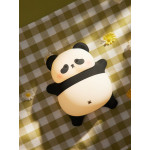 Нічник силіконовий сенсорний іграшка Лежача на спині панда A008 VALESO дитячий для спальні біло-чорний