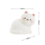 Ночник детский силиконовый сенсорный Белый котенок VALESO A068 для спальни аккумуляторный