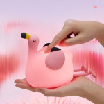 Нічник дитячий силіконовий сенсорний Фламінго VALESO A049 для спальні акумуляторний рожевий