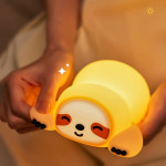 Нічник дитячий силіконовий сенсорний Лінивець VALESO A046 для спальні акумуляторний жовтий