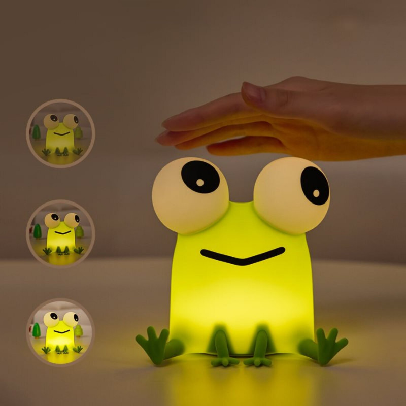 Ночник детский силиконовый сенсорный Лягушонок VALESO A061 для спальни аккумуляторный