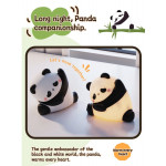 Нічник дитячий силіконовий сенсорний Панда Кунг-фу VALESO A038 для спальні акумуляторний біло-чорний