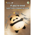 Нічник силіконовий сенсорний іграшка Лежача на спині панда A008 VALESO дитячий для спальні біло-чорний