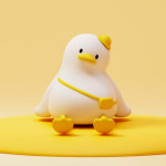 Ночник детский силиконовый сенсорный Утенок VALESO A050 для спальни аккумуляторный белый