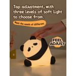 Нічник дитячий силіконовий сенсорний Панда Кунг-фу VALESO A038 для спальні акумуляторний біло-чорний