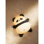 Нічник силіконовий сенсорний іграшка Лежача на спині панда A008 VALESO дитячий для спальні біло-чорний