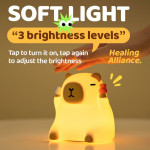 Нічник дитячий силіконовий сенсорний Сидяча капібара VALESO A042 для спальні акумуляторний бежевий