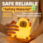 Нічник дитячий силіконовий сенсорний Сидяча капібара VALESO A042 для спальні акумуляторний бежевий